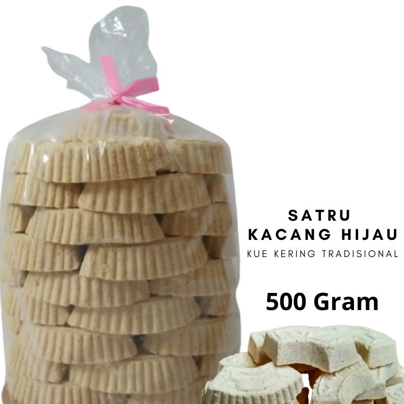 

Kue Kering Lebaran Satru Kacang Hijau Makanan Trasdisional Satu Kacang ijo 500 gram Free Buble Wrap