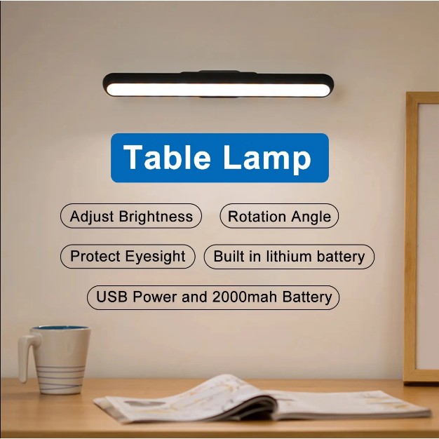 LAMPU MEJA BELAJAR LED MULTIFUNGSI RECHARGEBLE MAGNETIC LAMP DIMMER