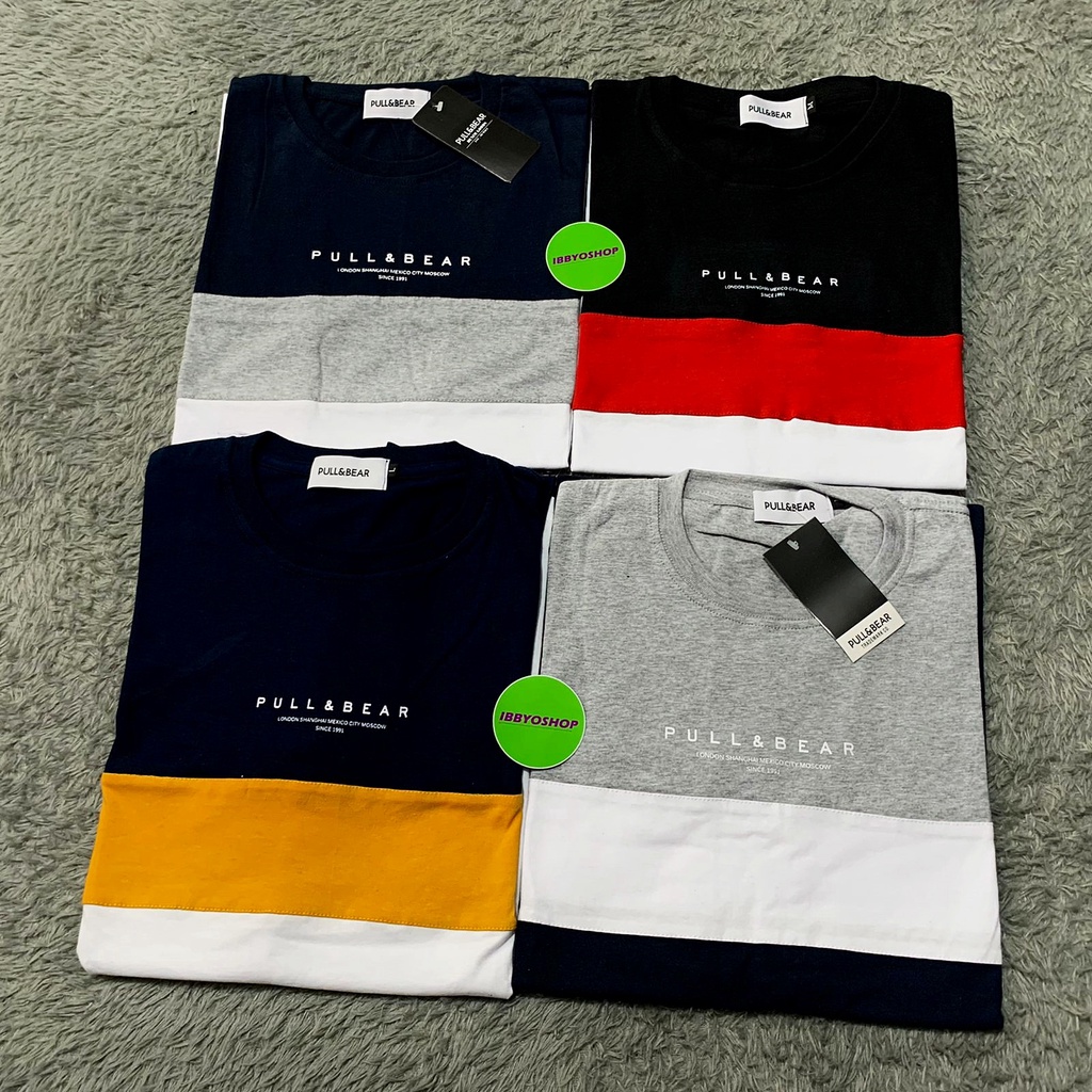 KAOS TSHIRT PULL&amp;BEAR KOMBINASI FULLTAG &amp; LABEL - BANYAK VARIASI WARNA BEST SELLER