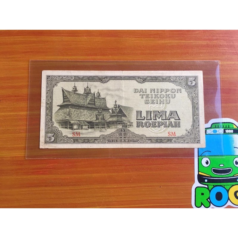 Uang Kuno Dai Nippon 5 Rupiah AUNC LVXII