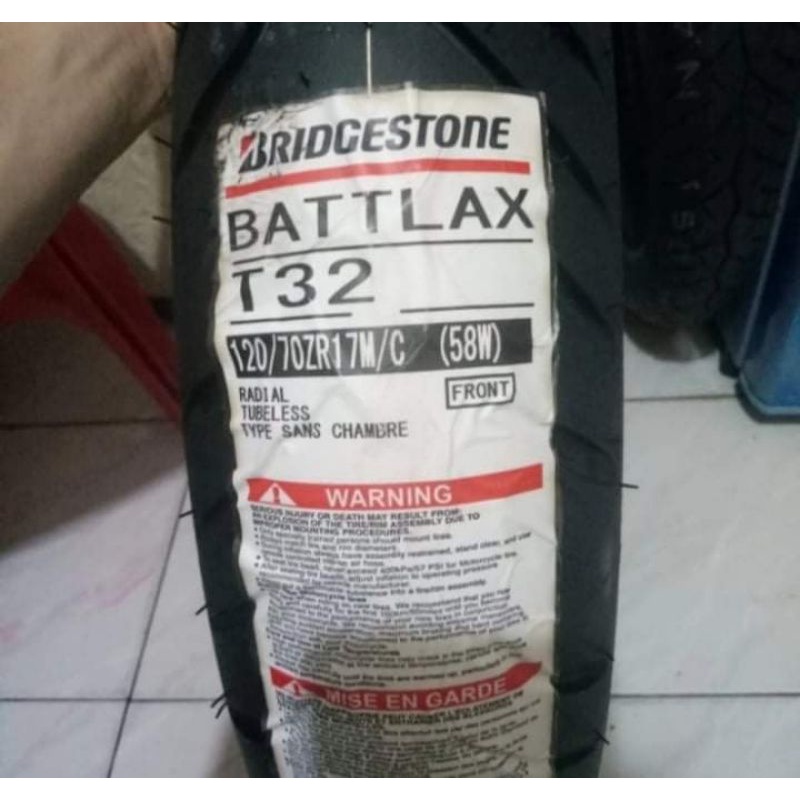 ban luar battlax t32 ukuran 120/70-17 ban tubeless