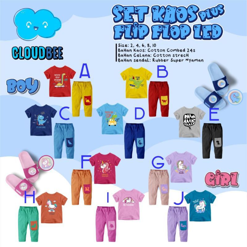 CLOUDBEE SET KAOS PLUS FLIP FLOP LED