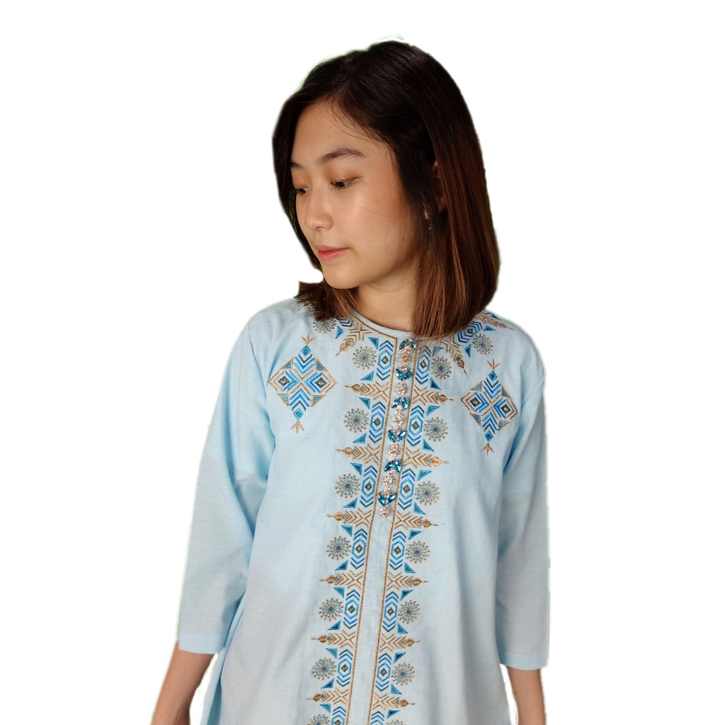 Versail Baju Muslim Anak Perempuan 11-14 Thn Blue India PR1081 | Muslim Couple Keluarga