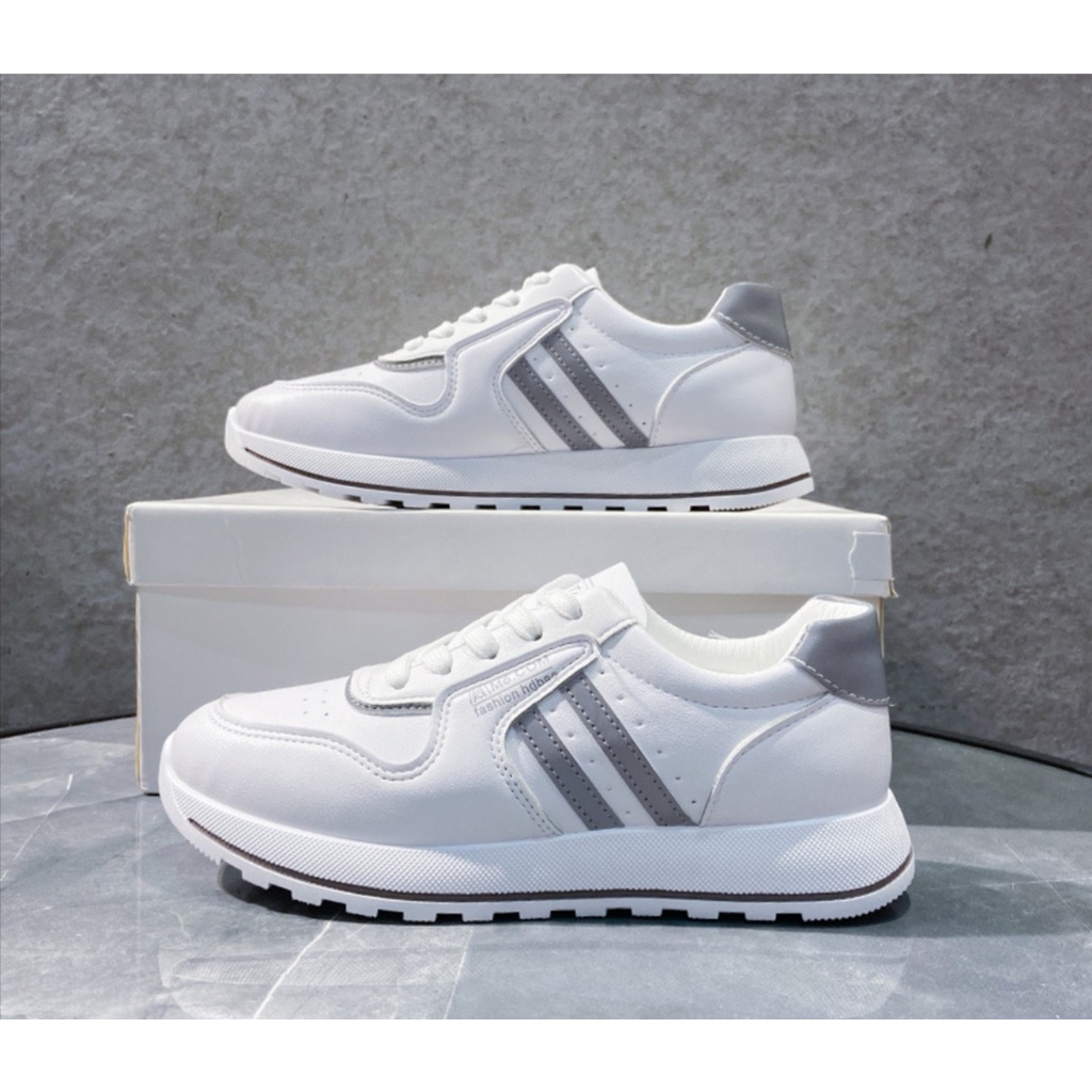 [DUNIA FASHION] Sepatu Sneakers Wanita Korea Fashion Import Sport Shoes Casual Original  DF-547-GREY