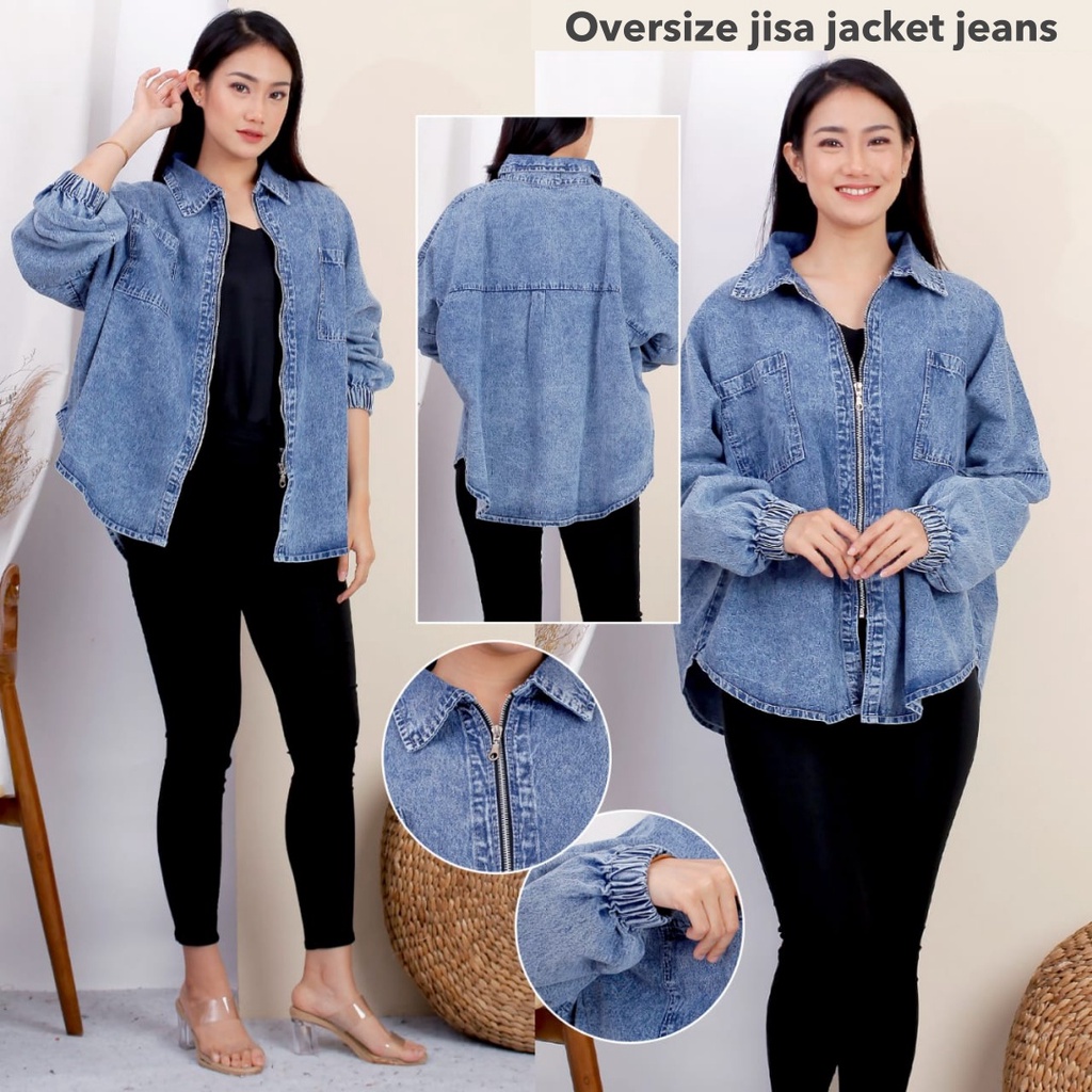 (ORIGINAL) Overbigsize jisa jacket jeans wanita by Genijeans