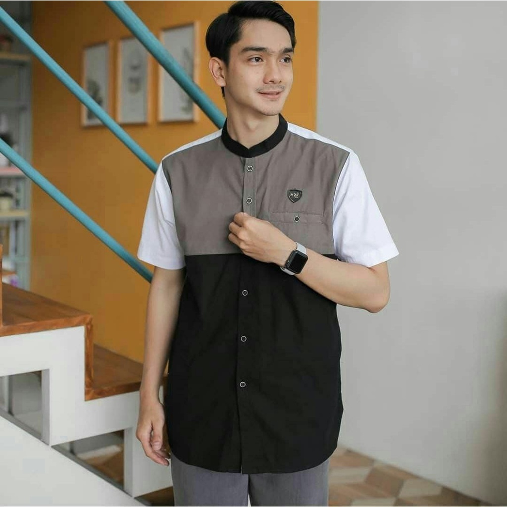 Baju Koko Kurta Dewasa Lengan Pendek Material Catton Adem Serap Keringat