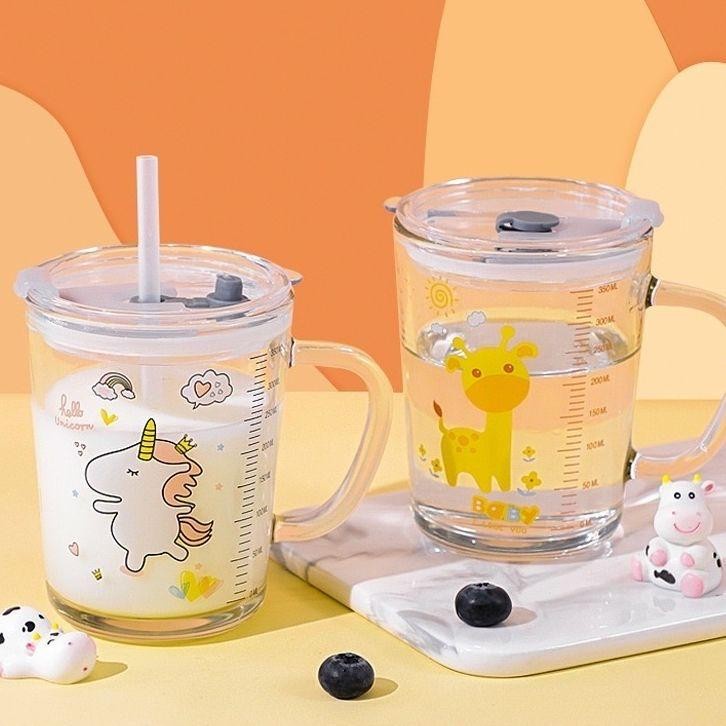 Gelas Kaca Straw Aesthetic - mug sedotan estetik lucu mermaid unicorn