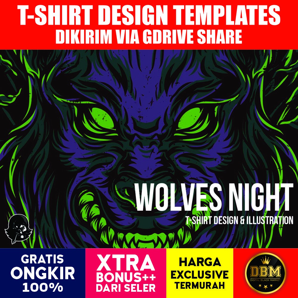 Wolves Night Tshirt Design - Vector Designs