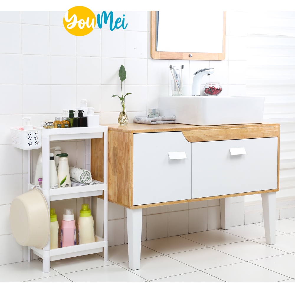 Rak Susun Bertingkat Kamar Mandi Ruang Tamu Kamar Tidur Estetik Aesthetic Import Premium Quality Mudah Dirakit 3 4 Tingkat - 1059