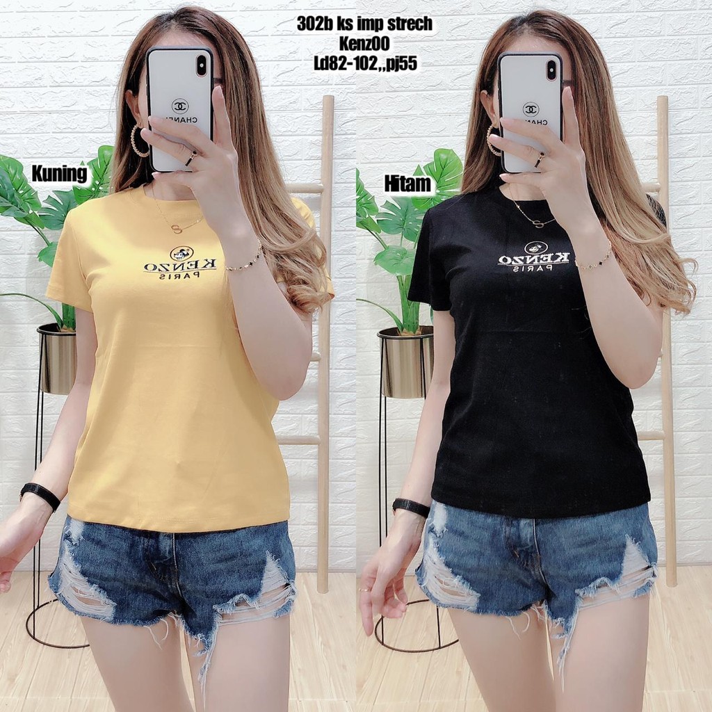 ATASAN KAOS OBLONG WANITA IMPORT PREMIUM KENZO 302