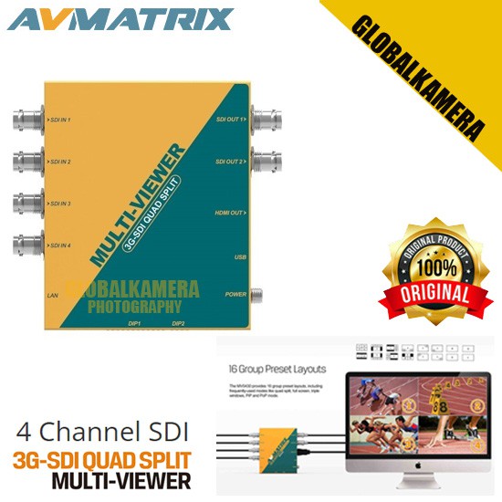 Avmatrix 4 Channel 3G-SDI Quad Split Multiviewer