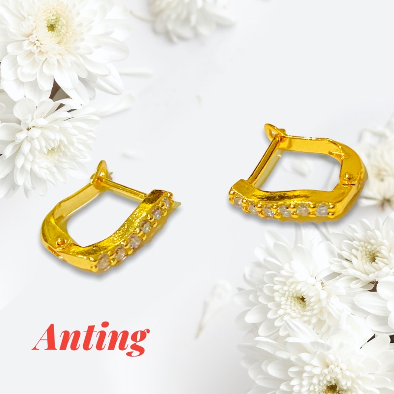 Anting wanita //anting klip //anting permata //perhiasan wanita-1