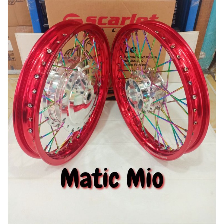 Velg Jari Jari Ring 14 140 X 160 Merk Scarlet Untuk Motor Mio J Mio Lama Mio Soul Mio Sporty