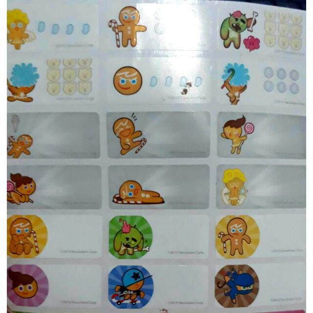 

Label nama anti air stiker waterproof Premium Cookie Run Ori