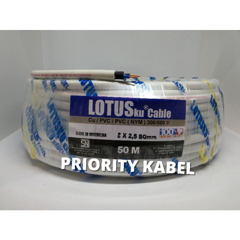 Kabel Listrik Kawat LOTUSku NYM 2x2,5 2x2.5 50meter (50m)