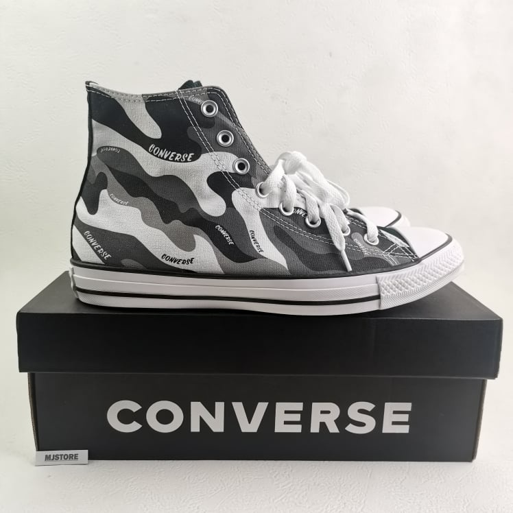 Converse Chuck Taylor All Star Camo Wordmark Unisex Sneakers Shoes - White/Black/Dolphin Brand New O