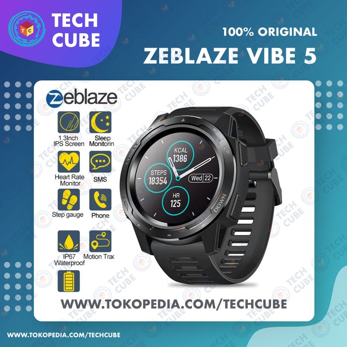 Zeblaze Vibe 5 Smartwatch Heart Rate Color Disp Alt Zeblaze Vibe 3 Pro - Biru