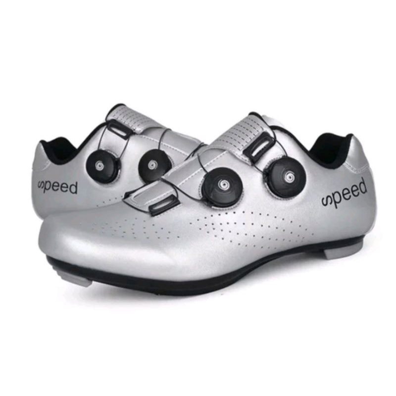 Speed Sepatu Multi Cleat MTB Roadbike Bicycle Shoes Cleat Sepatu Gowes Cleat Silver