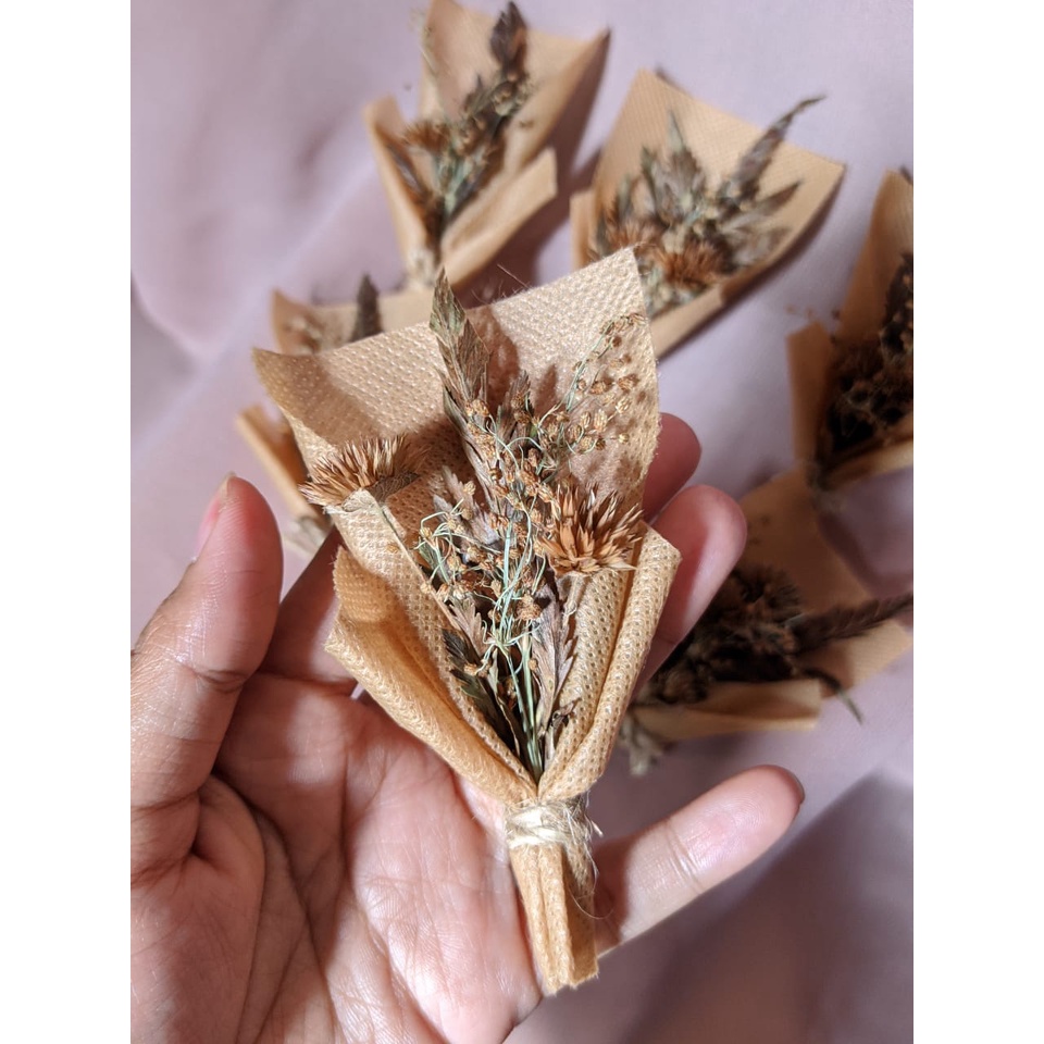 Buket Mini Bunga Kering Rustik untuk Isian Hampers Bouquet Dried Flower Buket Kecil Estetik untuk Ka