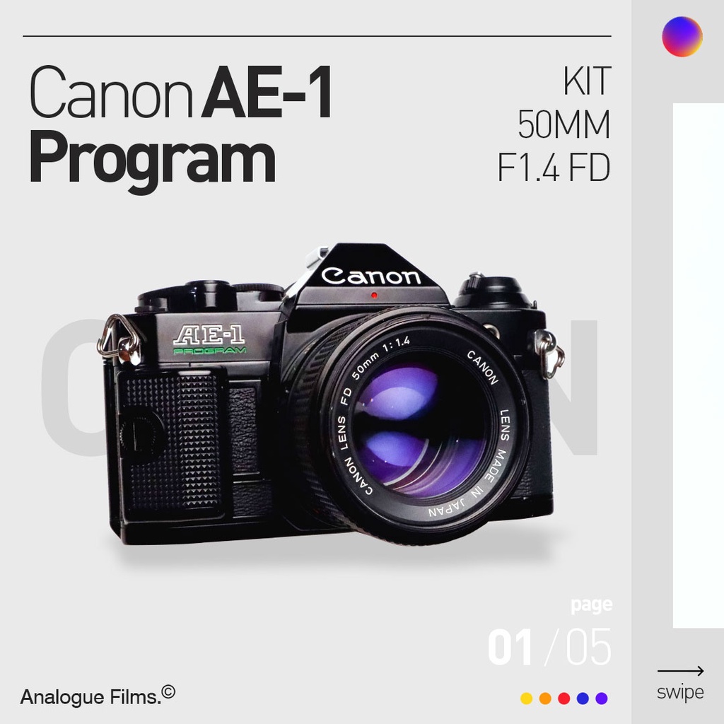 Kamera Analog Canon AE-1 Program Mint Condition  Mulus Rare Item