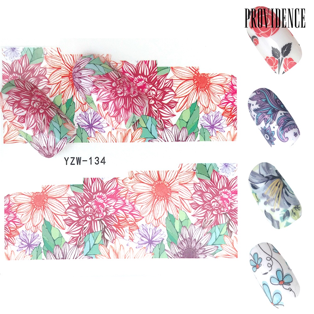 Providence DIY Flower Full Cover Wrap Nail Art Sticker Adhesive Decal Decor Manicure Tool