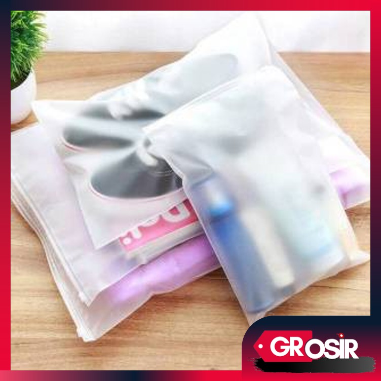 Grosir - H698 Kantong Zip Lock Polos / Travel Pouch Zip / Kantong Zipper Make Up Kosmetik