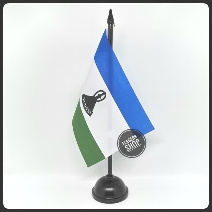 

Bendera Meja Lesotho + Tiang Kayu