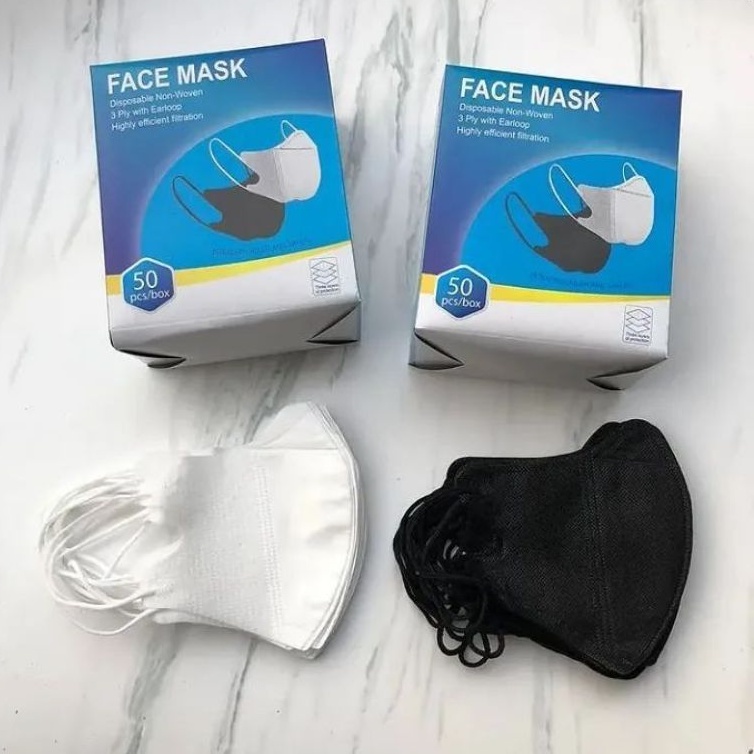 MASKER DUCKBILL GARIS 3PLY MUDAH BERNAFAS DAN LEMBUT 50PCS KEMENKES FACE MASK MASKER MURAH SAMARINDA