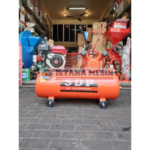 MESIN KOMPRESSOR ANGIN SDP 2HP KOMPRESOR CAT 2 PISTON COMPLETE MESIN