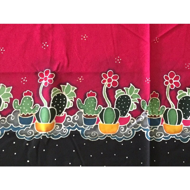 TERMURAH Ready stock kain batik motif kaktus khas probolinggo