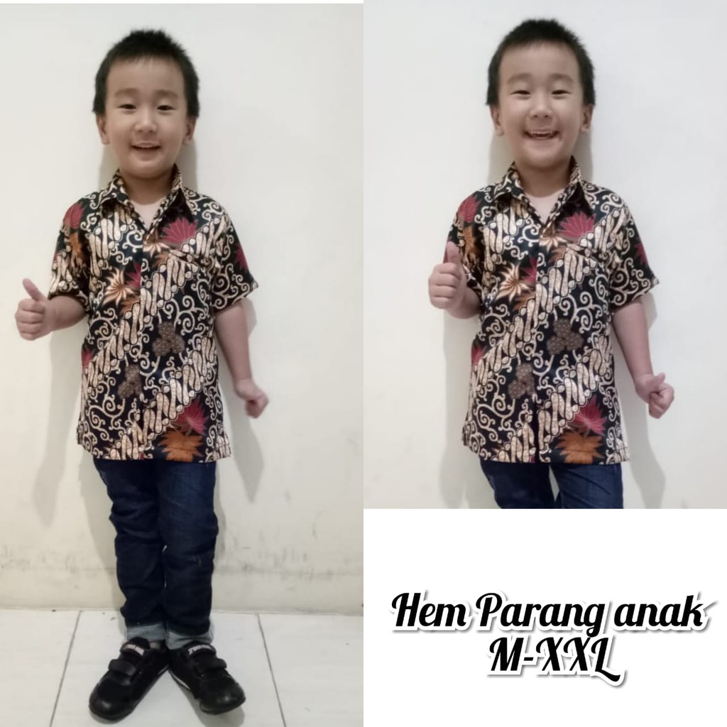 SB Collection Atasan Kemeja Andre Lengan Pendek Batik Anak Laki-laki