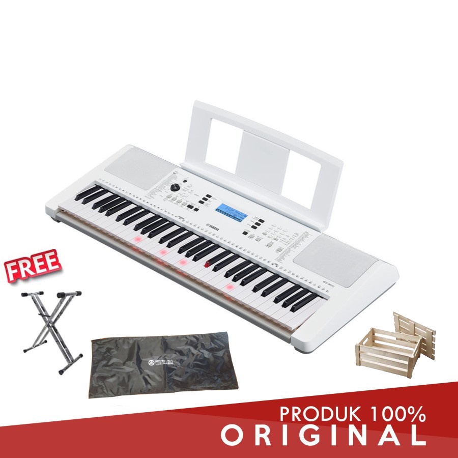 Jual YAMAHA KEYBOARD EZ300/EZ 300/EZ300 WHITE + COVER + STAND KEYBOARD