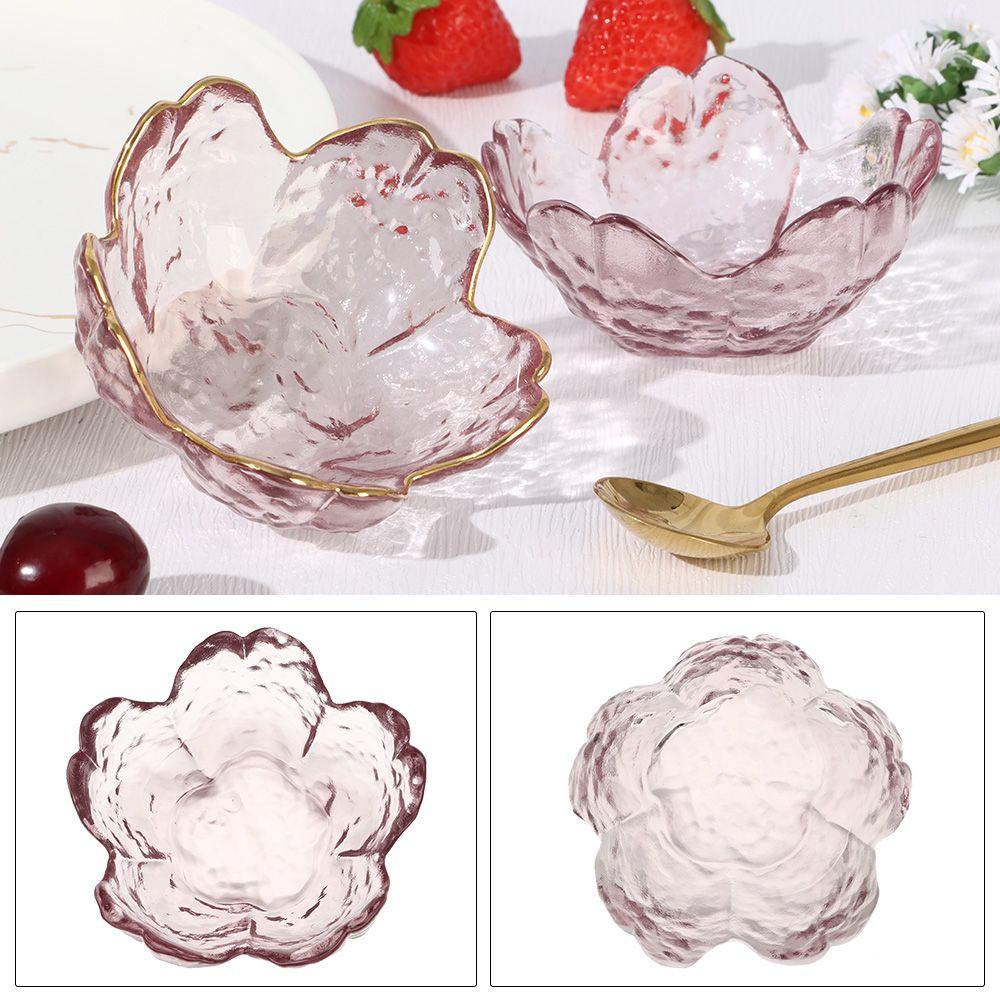 Solighter Cherry Blossom Oil Saucer Bowl Dekorasi Rumah Seni Kerja Wadah Penyimpanan Gadget Cuka Piring Perlengkapan Dapur Piring Kaca Kecil