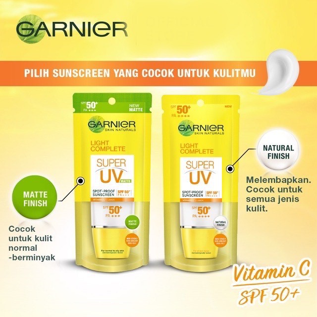 GARNIER Super UV Spot Proof Sunscreen SPF 50+ PA+++ Matte | Natural 30ml/15ml