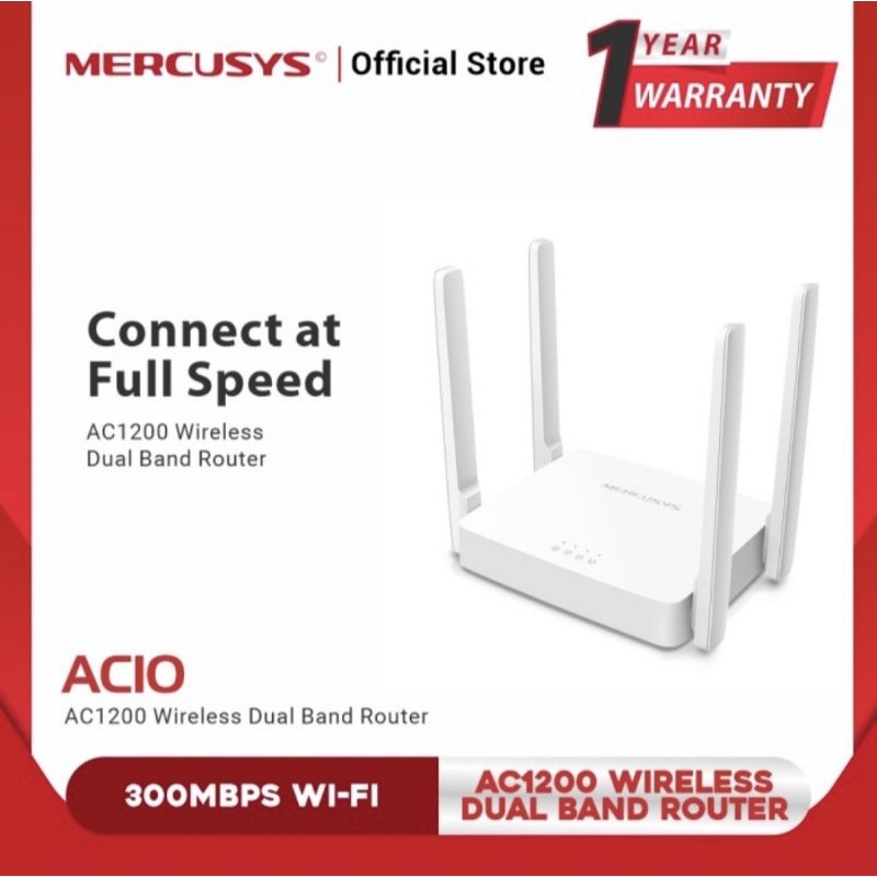 Router Mercusys AC10 300Mbps AC1200 Wireless Dual Band Router By TP-Link