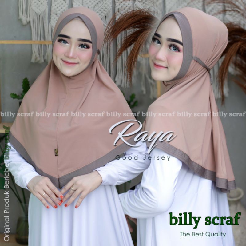 bergo/hijab instant Raya ori billy scarf (cappuccino)