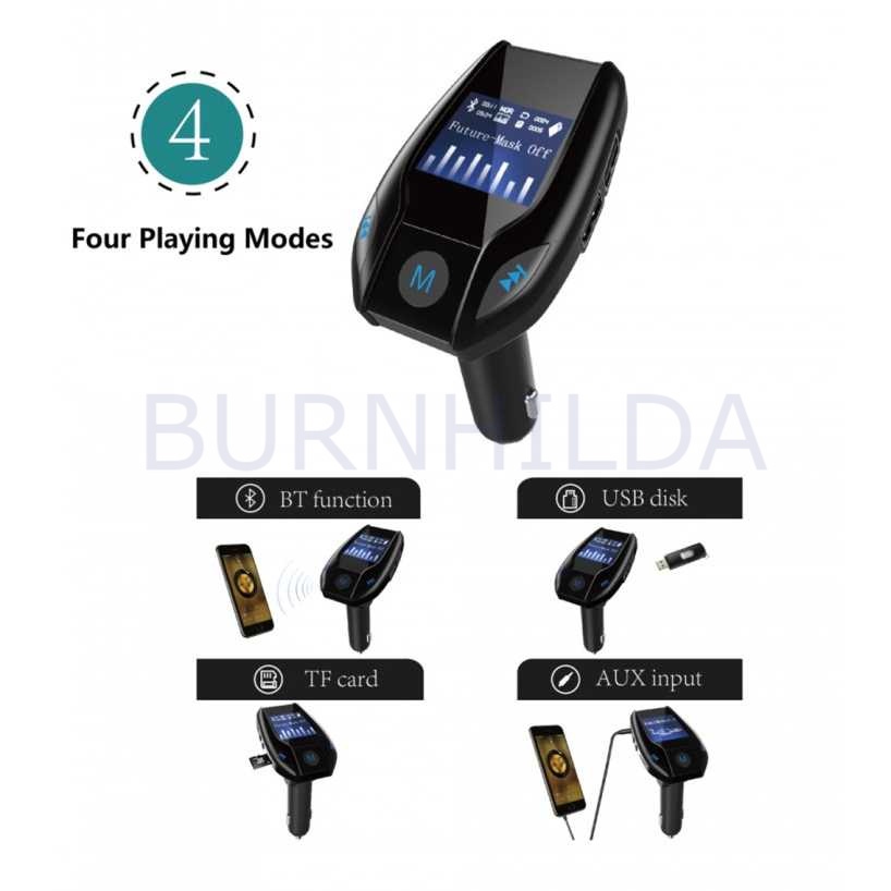 Bluetooth FM Transmitter Radio Adapter Kit MP3 Player Car Charger mobil motor burnhilda