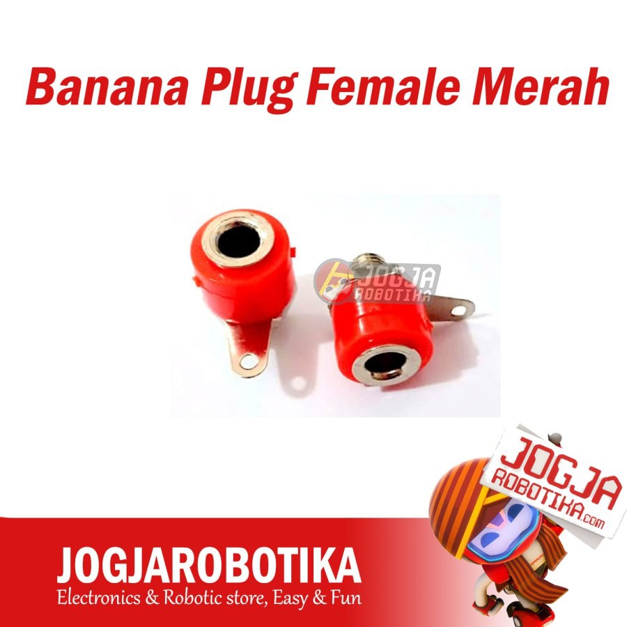 Banana Plug Female Merah 4mm