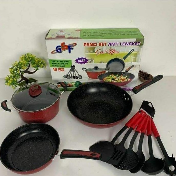 PANCI SET ANTI LENGKET SERI TEFLON / PANCI SET GSF 4PCS TEFLON SERIES GSF G-2429 / GSF 2429 - GSF2429 / GSF 2529 / GSF-2529 / GSF2529 / GSF G-2629 / GSF 2629