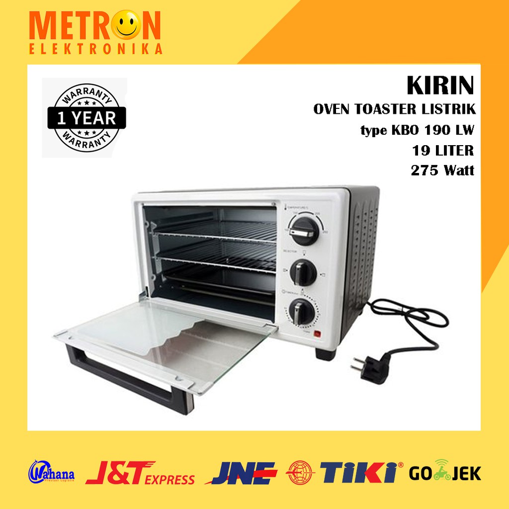 KIRIN KBO 190 LW BLACK / OVEN LISTRIK 19 LTR / KBO190LW