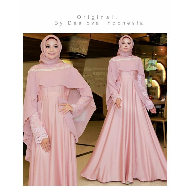 dress pesta warna rose gold