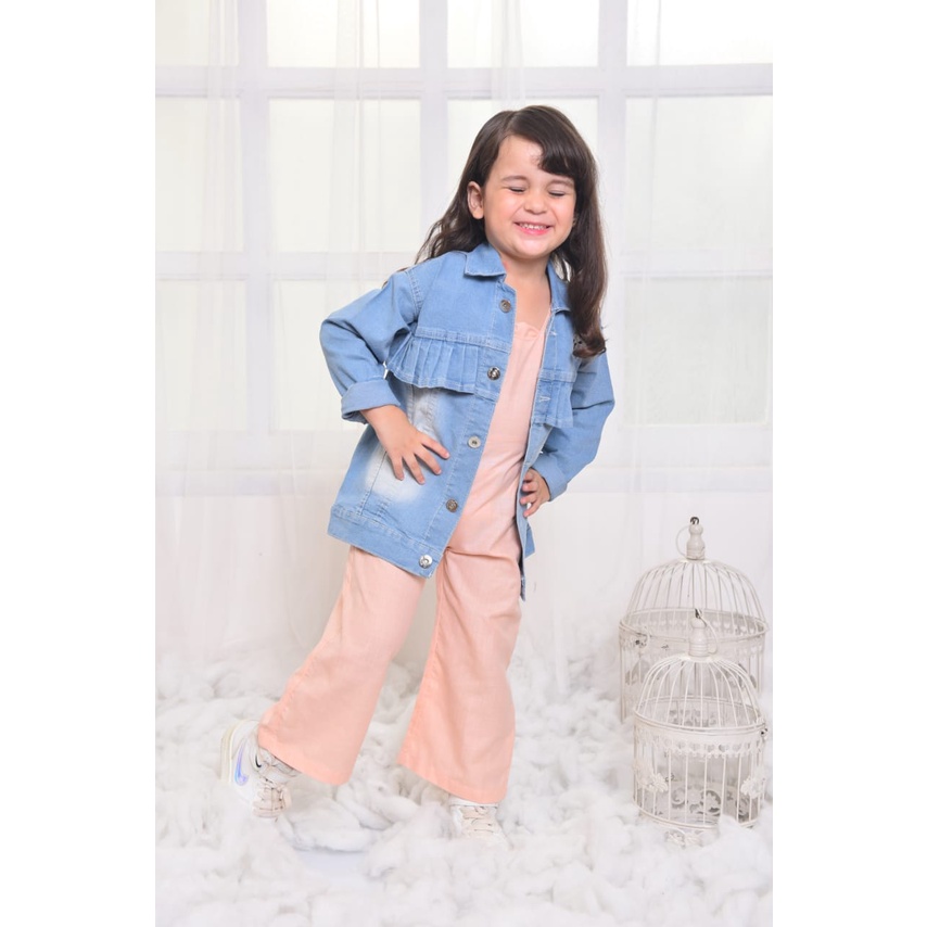 JAKET ANAK PEREMPUAN BAHAN DENIM USIA 2-5 TAHUN