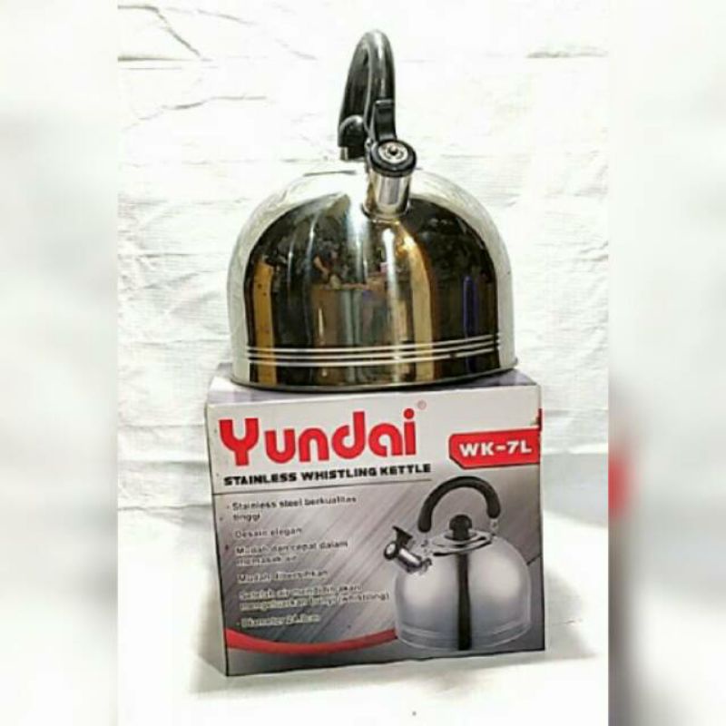 Teko   ,  AIR  ,  Bunyi Siul Yundai  5  &amp; 7 LITER  , Stainless Steel Ketel Whistling