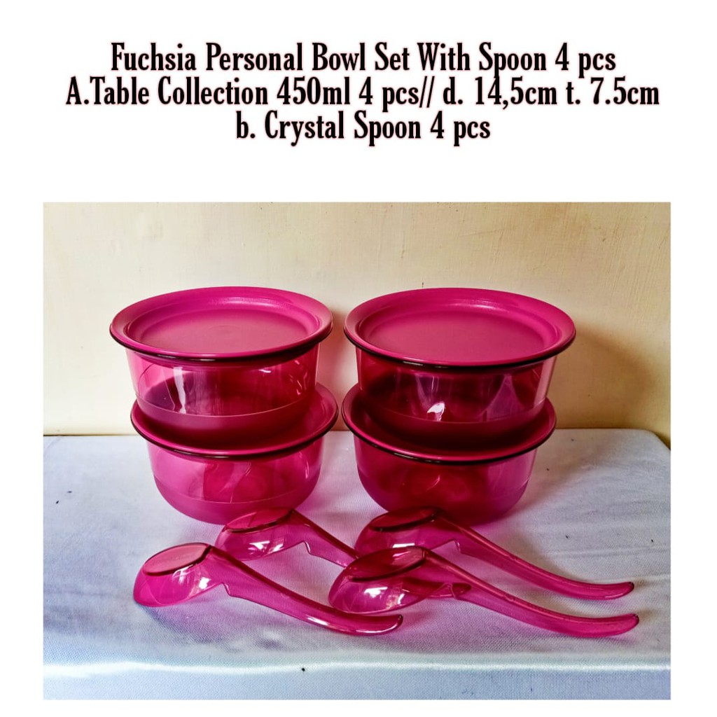 Fuchsia Personal Bowl Set With Spoon