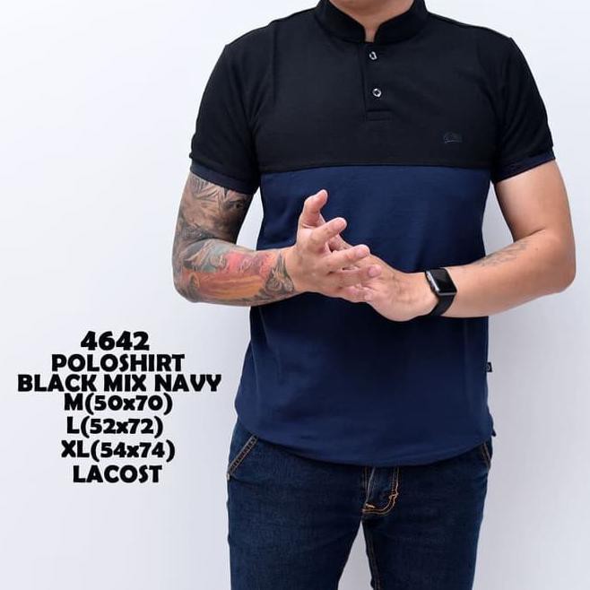 DQMM KAOS SIX POLO SHIRT PRIA BLACK NAVY | BAJU POLO KERAH SHANGHAI 3ULV