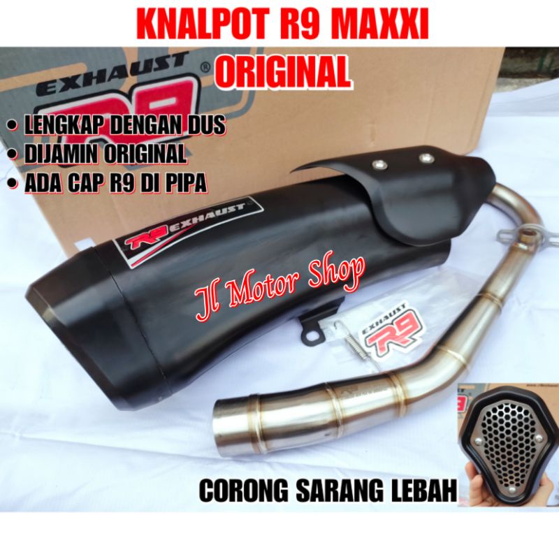 KNALPOT R9 MAXXI NEW NMAX 2020 UP AEROX 155 CONNECTED PCX 160 PCX160 ORIGINAL - R9 MAXXI SERIES NEW NMAX AEROX CONNECTED PCX 160