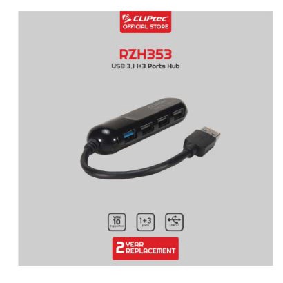 Usb A 3.0 hub cliptec 4 port 3.1 2.0 5Gbps 480Mbps hurricane rzh353 rzh-353 - terminal usb3.0 4 slot