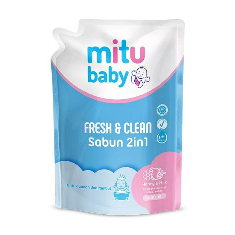 mitu baby fresh&amp;clean bodywash reffil 400ml