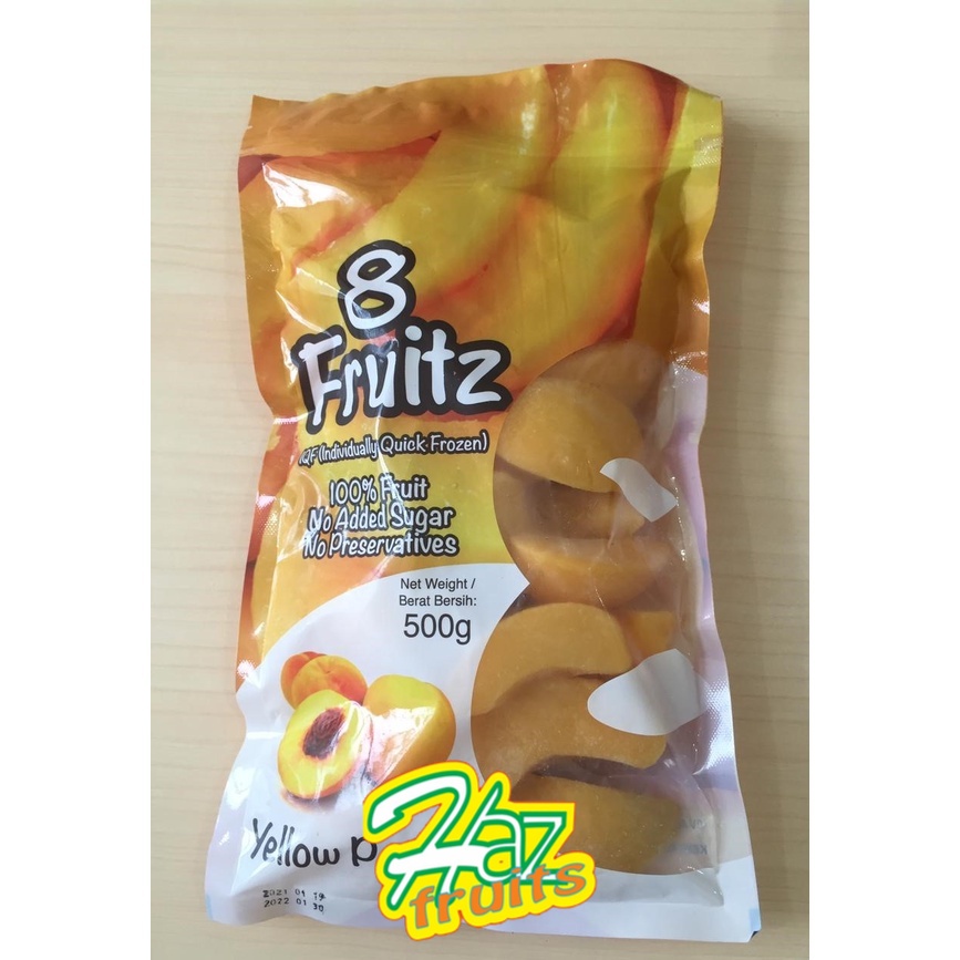 

8 Fruitz IQF Slice Yellow Peach 500 gram