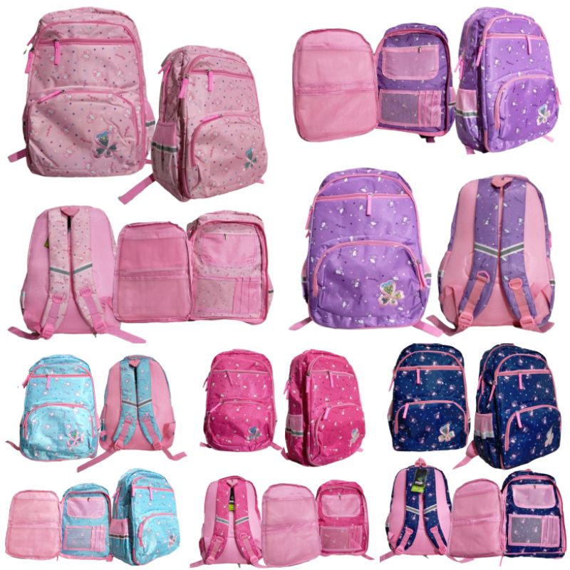 Tas ransel backpack anak perempuan alto girl model resleting putar / kulkas free rain cover  original